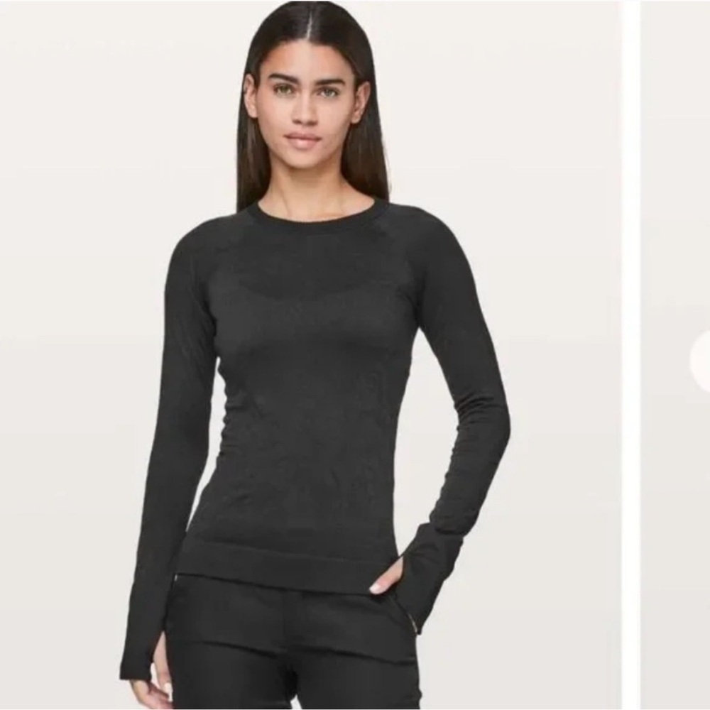 Lululemon Womens Top Black Rest Less Pullover Crew Neck Ribbed T Shirt Size - Picture 3 of 10